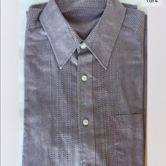 Jack Nicklaus Men Dress Shirt Shorts Sleeve Lavender Embroidered L - Picture 1 of 10
